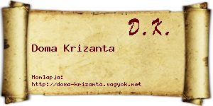 Doma Krizanta névjegykártya